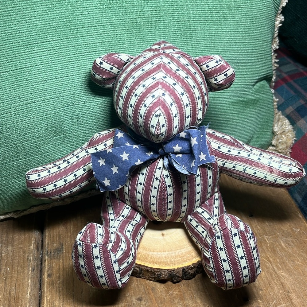 Red, white and blue small teddy bear
